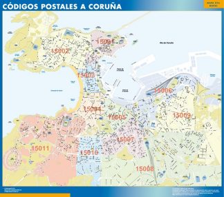 A Coruna códigos postales plastificado