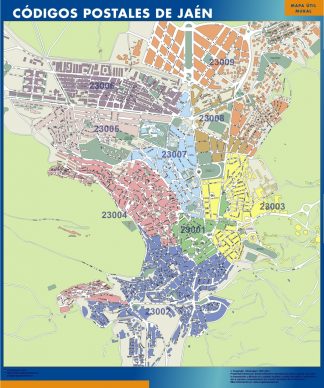 Jaen códigos postales plastificado