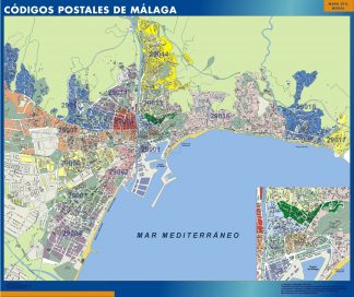 Malaga códigos postales plastificado