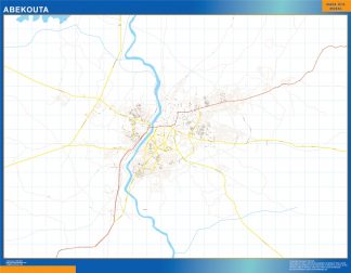 Mapa Abekouta en Nigeria plastificado