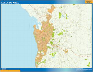 Mapa Adelaide Area Australia plastificado