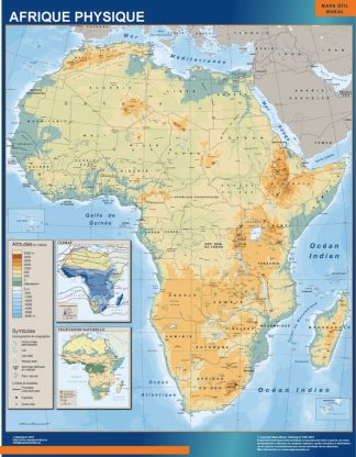 Mapa Africa Fisico plastificado