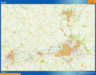 Mapa Albi en Francia plastificado