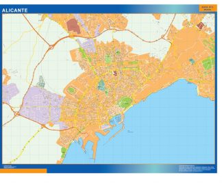 Mapa Alicante callejero plastificado