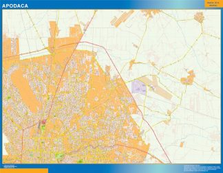 Mapa Apodaca en Mexico plastificado