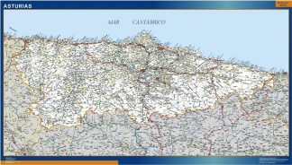Mapa Asturias carreteras plastificado