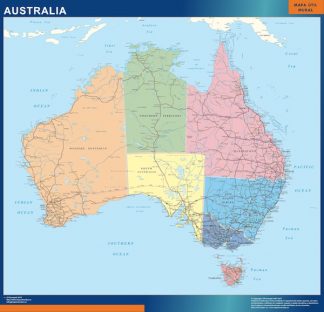 Mapa Australia plastificado