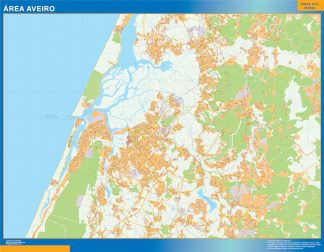 Mapa Aveiro área urbana plastificado