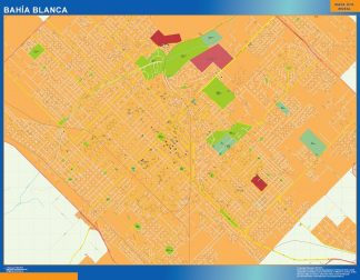 Mapa Bahia Blanca en Argentina plastificado