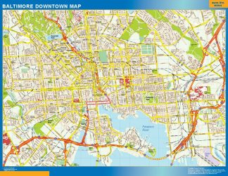 Mapa Baltimore downtown plastificado