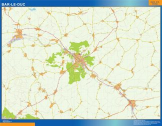 Mapa Bar Le Duc en Francia plastificado