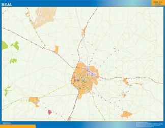 Mapa Beja en Portugal plastificado