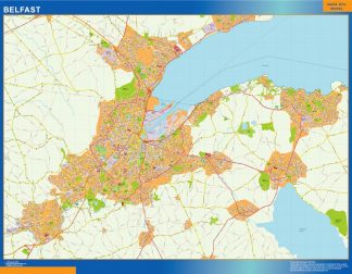 Mapa Belfast plastificado