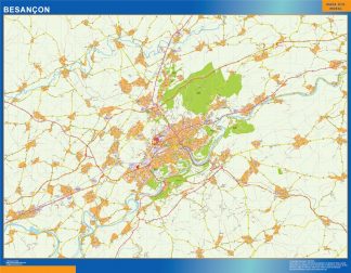 Mapa Besancon en Francia plastificado