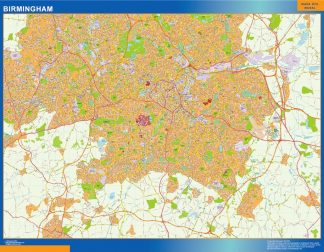 Mapa Birmingham plastificado