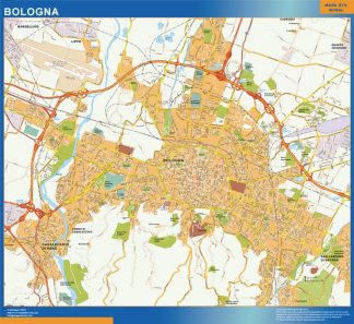 Mapa Bologna plastificado
