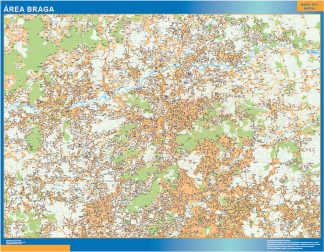 Mapa Braga área plastificado