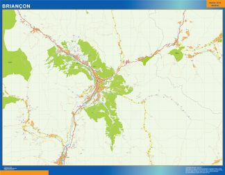 Mapa Briancon en Francia plastificado