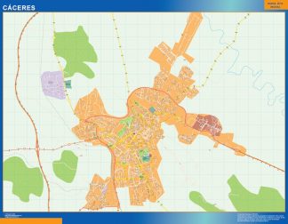 Mapa Caceres callejero plastificado