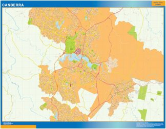 Mapa Canberra Australia plastificado
