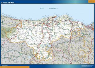 Mapa Cantabria carreteras plastificado