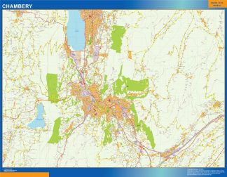 Mapa Chambery en Francia plastificado