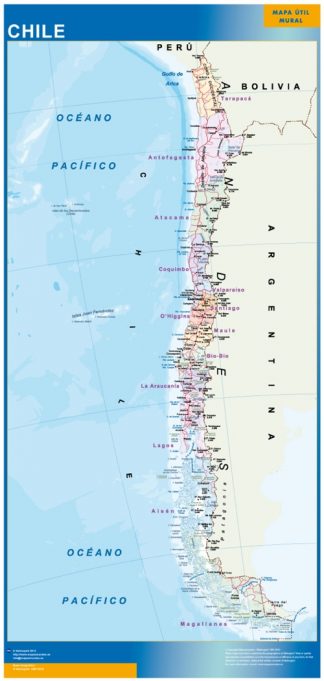Mapa Chile plastificado plastificado