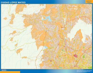 Mapa Ciudad Lopez Mateo en Mexico plastificado
