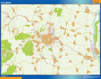 Mapa Colmar en Francia plastificado