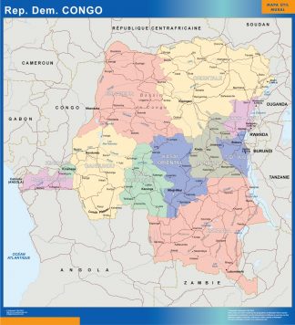 Mapa Congo plastificado