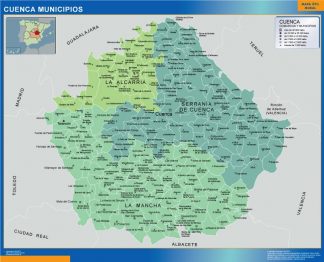 Mapa Cuenca por municipios plastificado