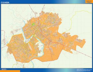 Mapa Cuiaba Brasil plastificado