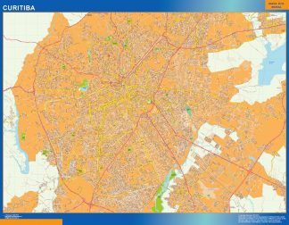 Mapa Curitiba Brasil plastificado