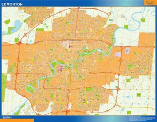 Mapa Edmonton en Canada plastificado
