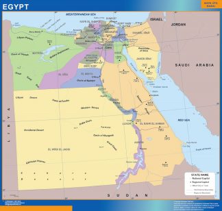 Mapa Egipto plastificado