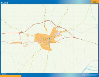 Mapa Elvas en Portugal plastificado