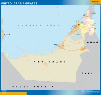 Mapa Emiratos Arabes Unidos plastificado
