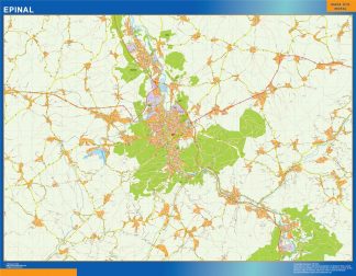 Mapa Epinal en Francia plastificado