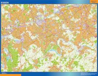 Mapa Essen en Alemania plastificado