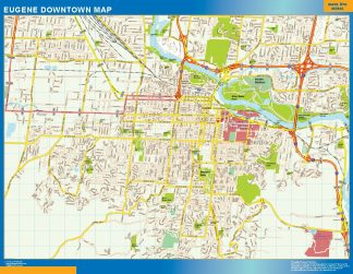 Mapa Eugene downtown plastificado
