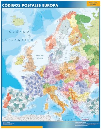 Mapa Europa Codigos Postales plastificado