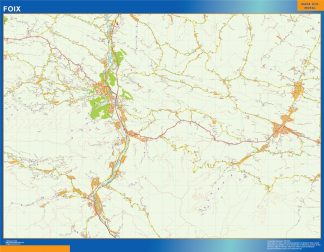 Mapa Foix en Francia plastificado