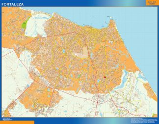 Mapa Fortaleza Brasil plastificado