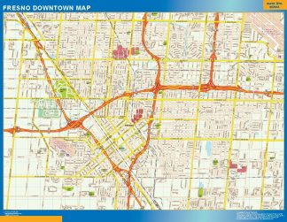 Mapa Fresno downtown plastificado plastificado