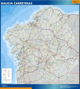 Mapa Galicia carreteras plastificado