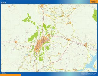 Mapa Gap en Francia plastificado