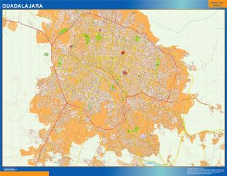 Mapa Guadalajara en Mexico plastificado