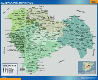 Mapa Guadalajara por municipios plastificado