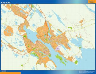 Mapa Halifax en Canada plastificado