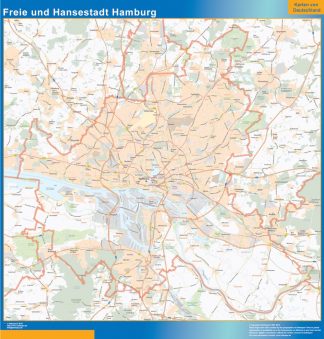 Mapa Hamburgo plastificado